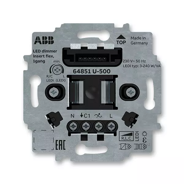 Stmívač krátkocestný flex, 2-100 W pro regulovatelné LED žárovky, 2CKA006500A0013, ABB