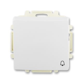 Spínač (ovládač) kolébkový s krytem, řazení 1/0,symbol zvonku, 3557G-A80343 B1, ABB, Swing®, Swing®L, jasně bílá