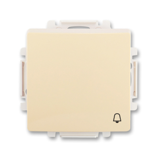 Spínač (ovládač) kolébkový s krytem, řazení 1/0,symbol zvonku, 3557G-A80343 C1, ABB, Swing®, Swing®L, krémová