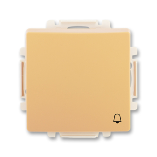 Spínač (ovládač) kolébkový s krytem, řazení 1/0,symbol zvonku, 3557G-A80343 D1, ABB, Swing®, Swing®L, béžová