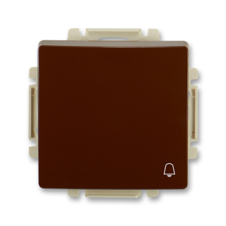 Spínač (ovládač) kolébkový s krytem, řazení 1/0,symbol zvonku, 3557G-A80343 H1, ABB, Swing®, Swing®L, hnědá
