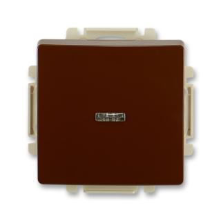 Spínač (ovládač) kolébkový s krytem, řazení 1/0So, 1/0S, 3557G-A91342 H1, ABB, Swing®, Swing®L, hnědá