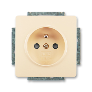 Zásuvka jednonásobná, clonky, 5518G-A02359 C1, ABB, Swing®, Swing®L, krémová