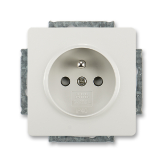 Zásuvka jednonásobná, clonky, 5518G-A02359 S1, ABB, Swing®, Swing®L, světle šedá