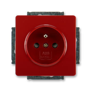 Zásuvka jednonásobná, clonky, 5518G-A02359 R1, ABB, Swing®, Swing®L, karmínová