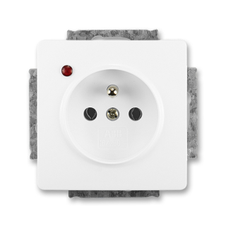 Zásuvka jednonásobná, s ochranou před přepětím, 5598G-A02349 B1, ABB, Swing®, Swing®L, jasně bílá