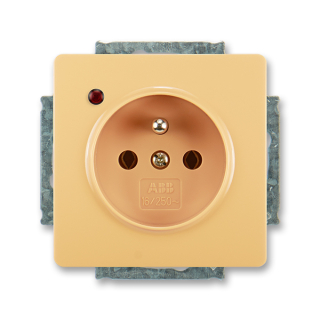 Zásuvka jednonásobná, s ochranou před přepětím, 5598G-A02349 D1, ABB, Swing®, Swing®L, krémová