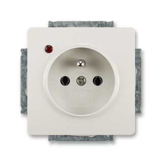 Zásuvka jednonásobná, s ochranou před přepětím, 5598G-A02349 S1, ABB, Swing®, Swing®L, světle šedá
