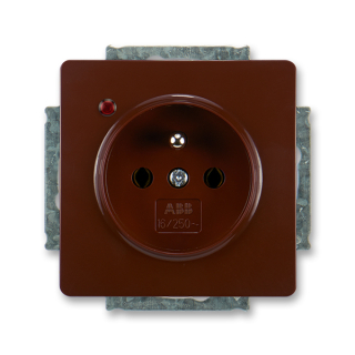 Zásuvka jednonásobná, s ochranou před přepětím, 5598G-A02349 H1, ABB, Swing®, Swing®L, hnědá