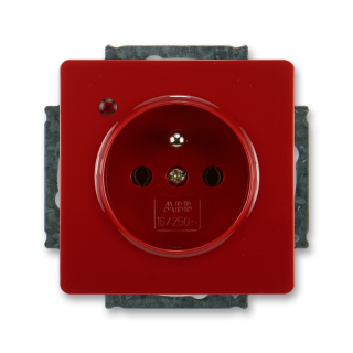 Zásuvka jednonásobná, s ochranou před přepětím, 5598G-A02349 R1, ABB, Swing®, Swing®L, karmínová