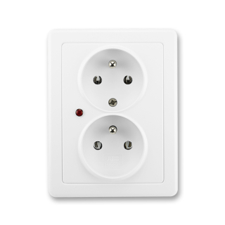 Zásuvka kompletní dvojnásobná, s přepěťovou ochranou, 5592G-C02349 B1, ABB, Swing®, jasně bílá