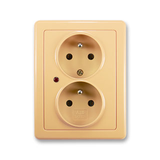 Zásuvka kompletní dvojnásobná, s přepěťovou ochranou, 5592G-C02349 D1, ABB, Swing®, krémová