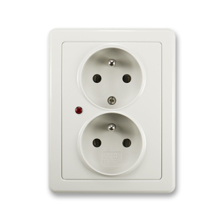 Zásuvka kompletní dvojnásobná, s přepěťovou ochranou, 5592G-C02349 S1, ABB, Swing®, světle šedá