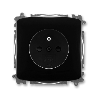 Zásuvka jednonásobná bezšroubová, s clonkami, 6619A-A06357 N, ABB, Tango, černá