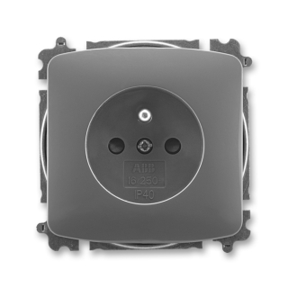 Zásuvka jednonásobná bezšroubová, s clonkami, 6619A-A06357 S2, ABB, Tango, kouřová šedá