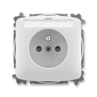 Zásuvka bezšroubová, s clonkami, s popisovým polem, 6619A-A06352 S, ABB, Tango, šedá 