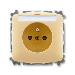 Zásuvka bezšroubová, s clonkami, s popisovým polem, 6619A-A06352 D, ABB, Tango, béžová