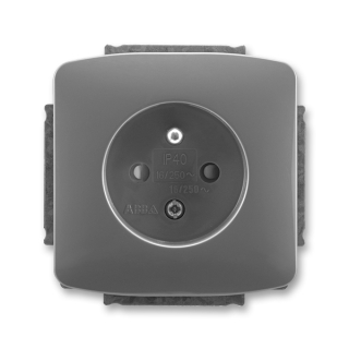Zásuvka jednonásobná šroubová, s clonkami, 5518A-A2359 S2, ABB, Tango, kouřová šedá