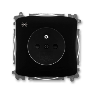 Zásuvka bezšroubová s ochranou před přepětím, 5589A-A02357 N, ABB, Tango, černá