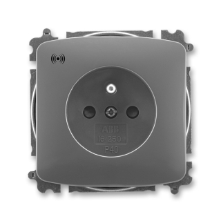Zásuvka bezšroubová s ochranou před přepětím, 5589A-A02357 S2, ABB, Tango, kouřová šedá