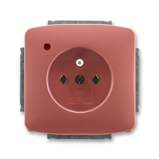 Zásuvka šroubová s přepěťovou ochranou, 5598A-A2349 R2, ABB, Tango, vřesová červená