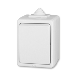 Spínač řazení 1/0 (ovládač), IP 44, 3553-80929 B, ABB, Praktik, bílá