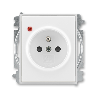Zásuvka bezšroubová s ochranou před přepětím, 5599E-A02357 01, ABB, Time®, Element®, bílá / ledová bílá