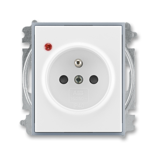 Zásuvka bezšroubová s ochranou před přepětím, 5599E-A02357 04, ABB, Element, bílá / ledová šedá