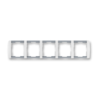 Rámeček pětinásobný vodorovný, 3901E-A00150 04, ABB, Element, bílá / ledová šedá