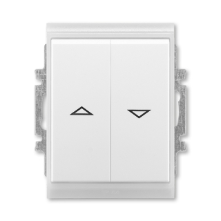 Ovládač žaluziový, řazení 1/0+1/0 s blokováním, IP 44, 3558E-A88943 01, ABB, Time®, Element®, bílá / ledová bílá