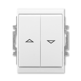 Ovládač žaluziový, řazení 1/0+1/0 s blokováním, IP 44, 3558E-A88943 03, ABB, Time®, Element®, bílá / bílá