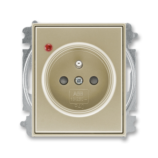 Zásuvka bezšroubová s ochranou před přepětím, 5599E-A02357 33, ABB, Time®, Time® Arbo, šampaňská