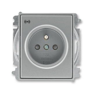 Zásuvka bezšroubová s ochranou před přepětím, 5599E-A02357 36, ABB, Time®, Time® Arbo, ocelová