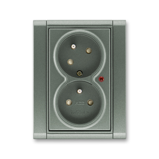 Zásuvka dvojnásobná bezšroubová s ochranou před přepětím, 5593F-C02357 34, ABB, Time®, antracitová