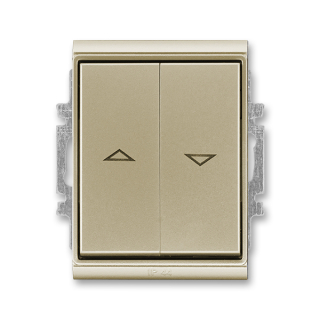 Ovládač žaluziový, řazení 1/0+1/0 s blokováním, IP 44, 3558E-A88943 33, ABB, Time®, šampaňská