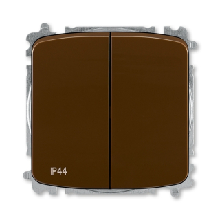 Spínač IP 44, řazení 6+6 (6+1), 3559A-A52940 H, ABB, Tango, hnědá