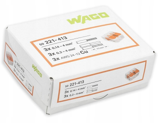 Svorka Wago 221-413, 3x0,08-4mm CYA - balení 50ks