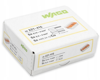 Svorka Wago 221-415, 5x0,08-4mm CYA - balení 25ks