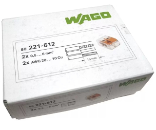 Svorka Wago 221-612, 2x0,5-6mm CYA - balení 50ks