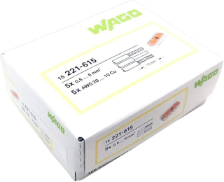 Svorka Wago 221-615, 5x0,5-6mm CYA - balení 15ks