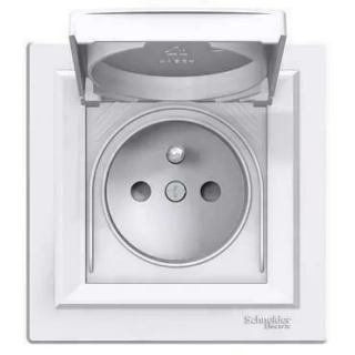 Asfora - Zásuvka 2P+PE 250V 16A, clonky, IP44, bílá, EPH2800621