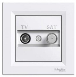 Asfora - Zásuvka TV-SAT, průběžná, bílá, EPH3400321