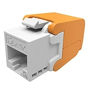 Zásuvka datová RJ45-8 Cat.6 bílá, SXKJ-6-UTP-WH-SA - pro přímé i šikmé kryty, Solarix, 25286805