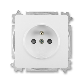 Zásuvka jednonásobná bezšroubová, s integrovanými clonkami, 6619G-A06357 B1, ABB, Swing®, Swing®L, jasně bílá