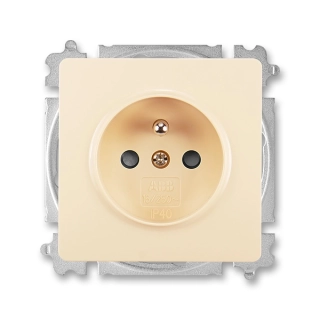Zásuvka jednonásobná bezšroubová, s integrovanými clonkami, 6619G-A06357 C1, ABB, Swing®, krémová