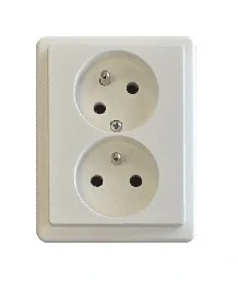 Zásuvka kompletní dvojnásobná pootočená, Z 3121-P, SEZ, Standard, bílá
