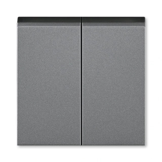 Kryt spínače dělený, 3559H-A00652 69, ABB, Levit®M, ocelová / kouřová černá