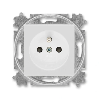  Zásuvka jednonásobná, bezšroubová, s clonkami, 6619H-A06357 16, ABB, Levit®, šedá / bílá 