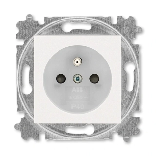 Zásuvka jednonásobná, bezšroubová, s clonkami, 6619H-A06357 68, ABB, Levit®M, perleťová / ledová bílá