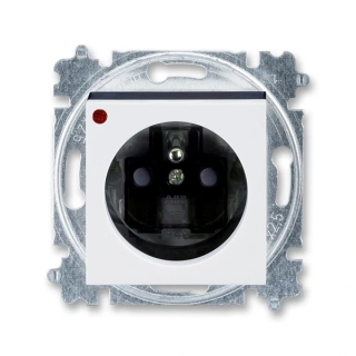 Zásuvka bezšroubová s ochranou před přepětím, 5599H-A02357 62, ABB, Levit®, bílá / kouřová černá